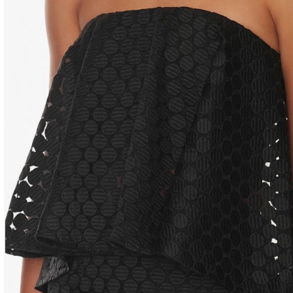 NICHOLAS Polka dot strapless blouse